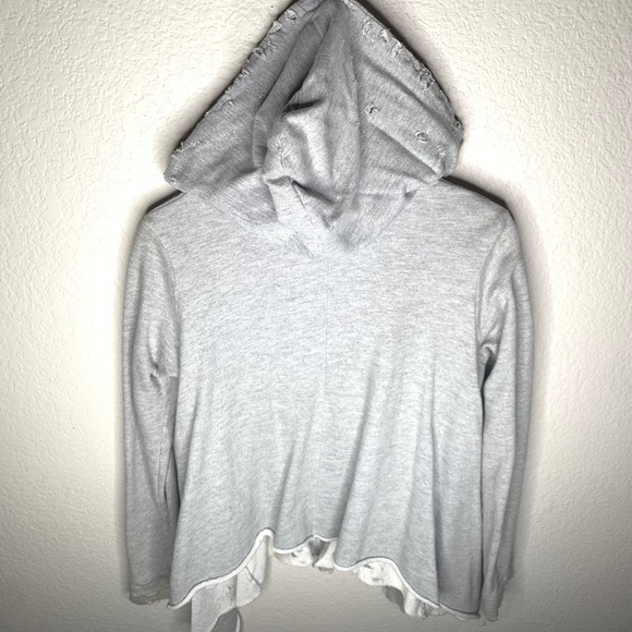 UNIF Grey Distressed Swing Style Zip Hoodie Jacket - Picture 9 of 9